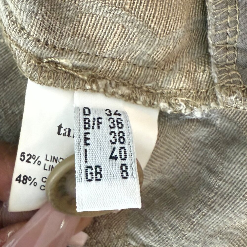 Tandem Womens Beige Floral Patterned Linen-Blend Blazer Jacket Size 34 - Picture 5 of 13